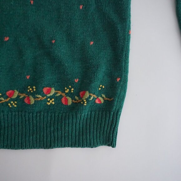 Floral Embroidered Green Cardigan - Picture 5 of 9